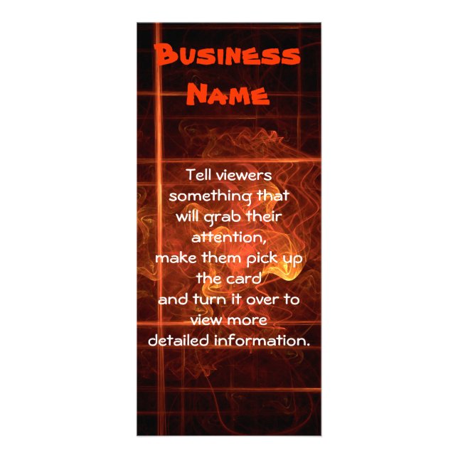 Flammen über Schwarz Werbekarte (Vorne)