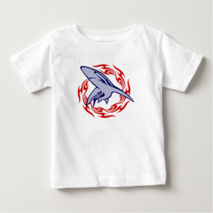 Flammen und Hai Baby T-shirt