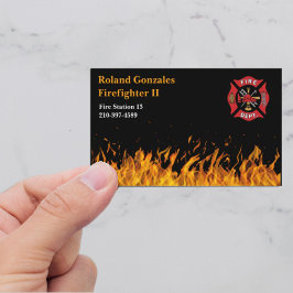 Flammen und Logo des Feuerwehrmanns Visitenkarte