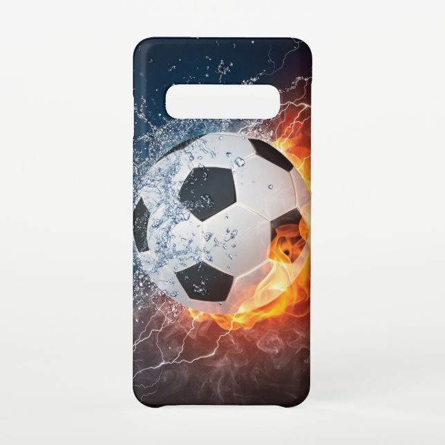 Flammenball/Fußball-Kugelkopf Kissen Samsung Galaxy Hülle (Rückseite)