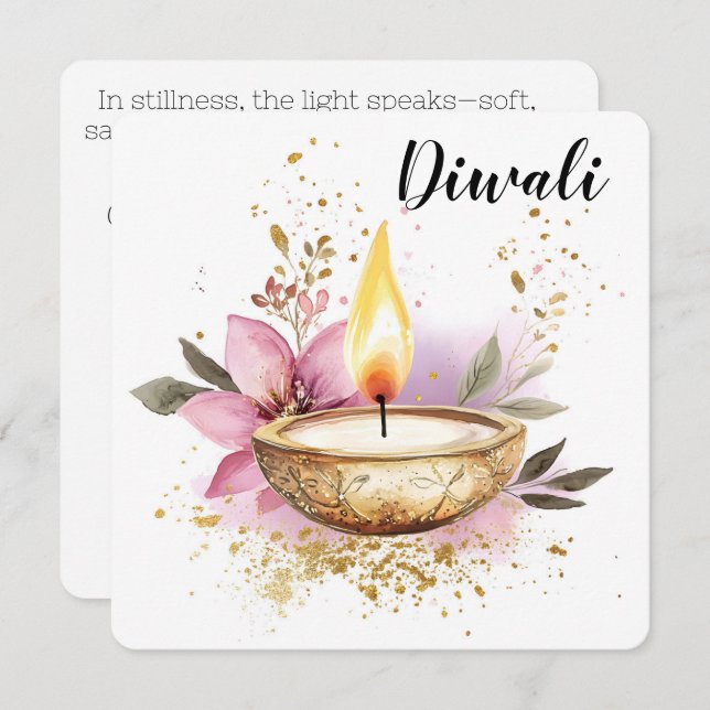 Flammenblätter, Diwali Feiertagskarte (Vorne/Hinten)