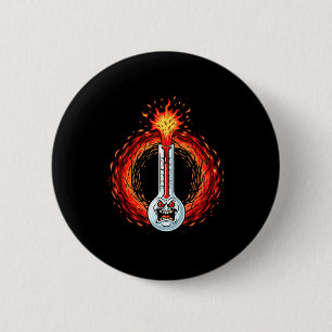 Flammend wütendes Thermometer extreme Hitze Wut  Button