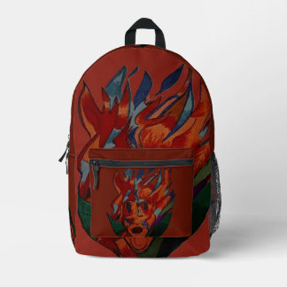 Flammende Blumenanimation Bedruckter Rucksack