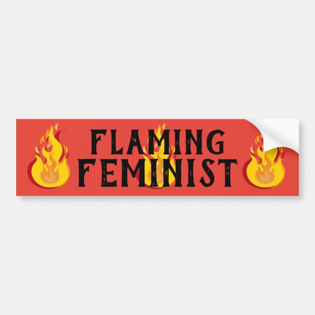 Flammende feministische RBG Feminismus Flammen 20 Autoaufkleber (Vorne)