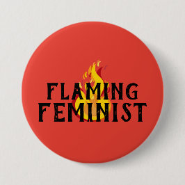 Flammende feministische RBG Feminismus Flammen 20 Button