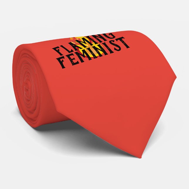 Flammende feministische RBG Feminismus Flammen 20 Krawatte (Gerollt)