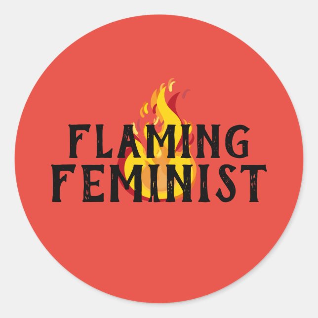 Flammende feministische RBG Feminismus Flammen 20 Runder Aufkleber (Vorderseite)