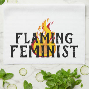 Flammende feministische RBG Ginsburg Feminismus Fl Geschirrtuch