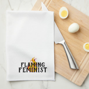 Flammende feministische RBG Ginsburg Feminismus Fl Geschirrtuch