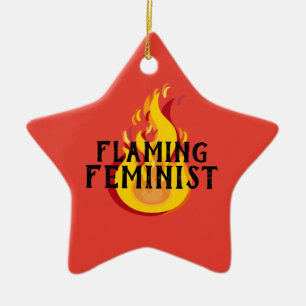 Flammende feministische RBG Ginsburg Feminismus Fl Keramik Ornament