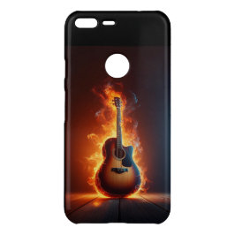 Flammende Gitarre Uncommon Google Pixel XL Hülle
