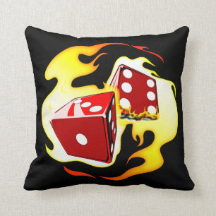 Flammende Würfel Kissen