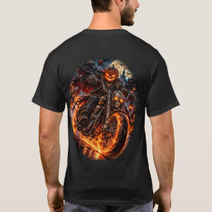 Flammender Kürbis-Biker – Dunkle Halloween-Nacht-T T-Shirt