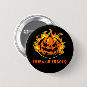 Flammender Kürbis-Streich oder Süßigkeit? –Hallowe Button