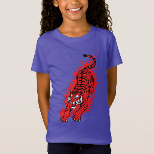 Flammender Roter Tiger – Wildes Feuer-Biest-T-Shir T-Shirt