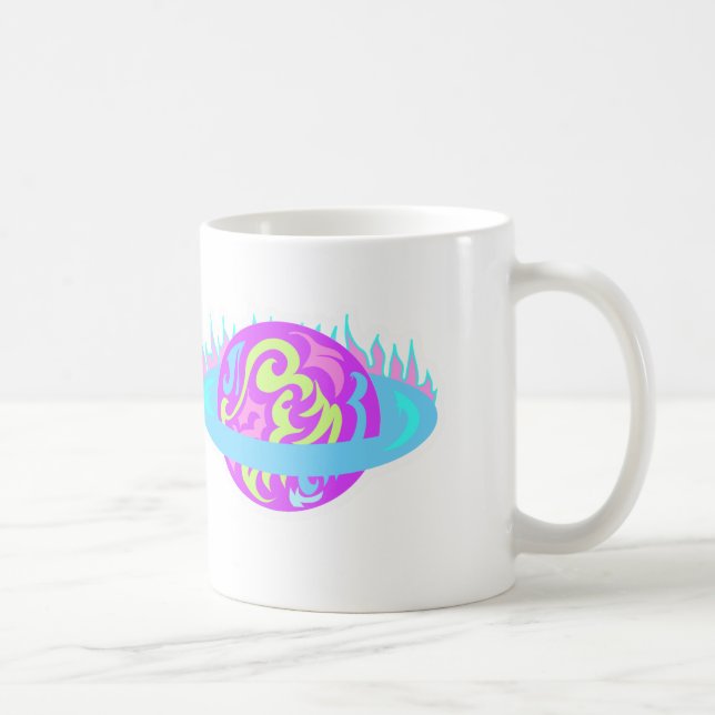 Flammender Saturn! Tasse (Rechts)
