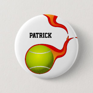 flammender Tennisball Button