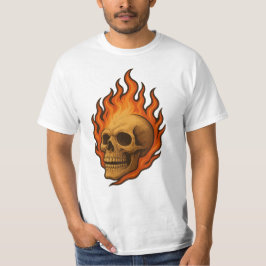 Flammender Totenkopf der Wiedergeburt - Design mit T-Shirt