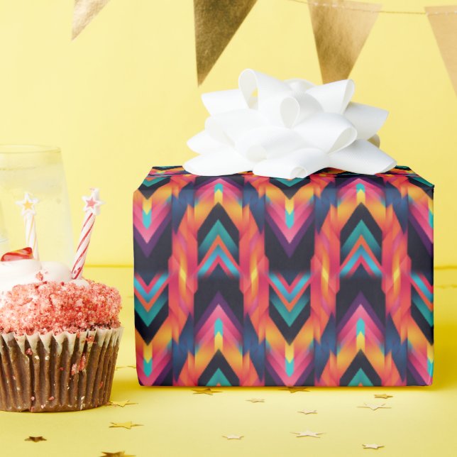 Flammendes Bargello Geschenkpapier (Geburtstagsparty)