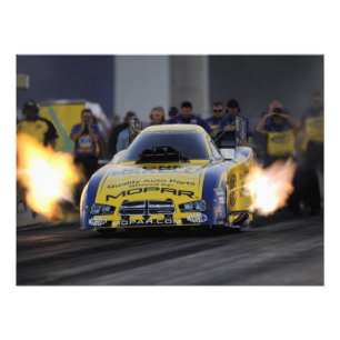 Flammendes Funny Car Drag Racer Sport Fotodruck