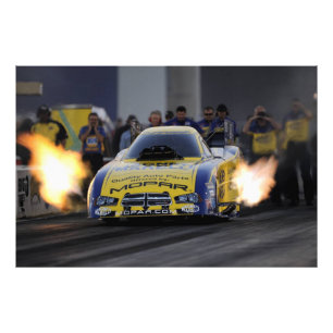 Flammendes Funny Car Drag Racer Sport Fotodruck