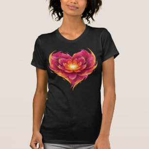 Flammendes Herz Der Liebe Blüht T-Shirt