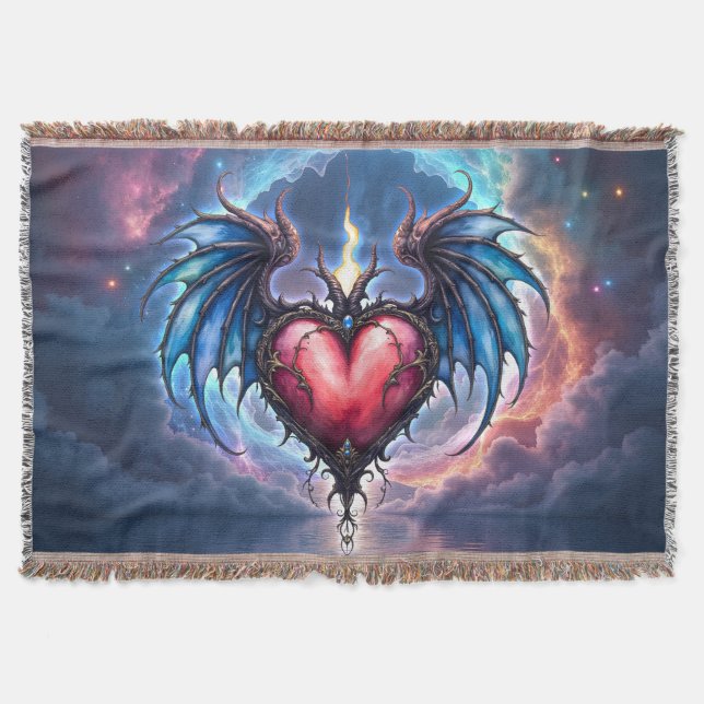 Flammendes Herz des Mondes – Gothic Cosmic Love  Decke (Vorderseite)