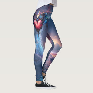 Flammendes Herz des Mondes – Gothic Cosmic Love  Leggings