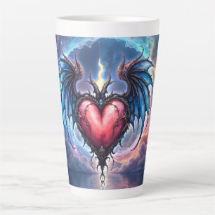 Flammendes Herz des Mondes – Gothic Cosmic Love  Milchtasse