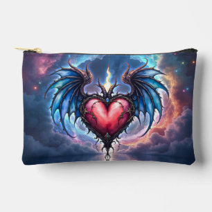 Flammendes Herz des Mondes – Gothic Cosmic Love Zubehörtasche
