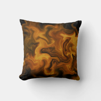 flammendes Orange und Schwarz Kissen