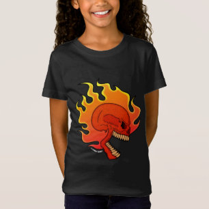 Flammendes Totenkopf-T-Shirt T-Shirt