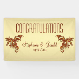 Flammendrache auf Gold Personal Banner