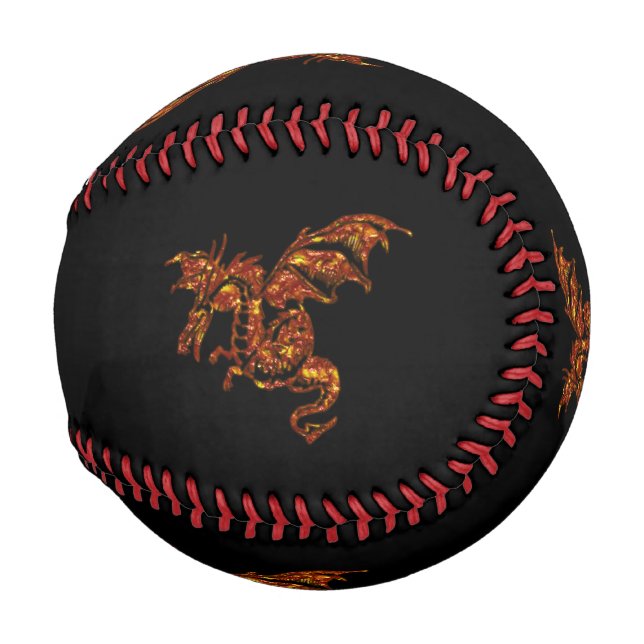 Flammendrache auf schwarz baseball (Rückseite Links)