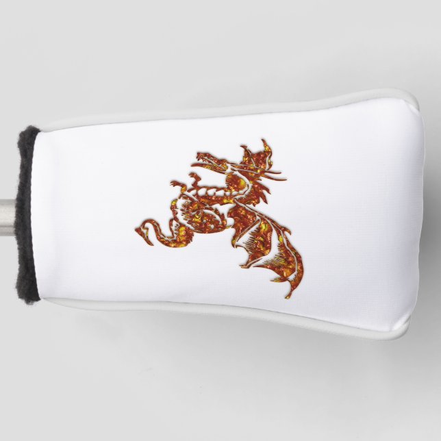 Flammendrache Golf Headcover (Vorderseite)