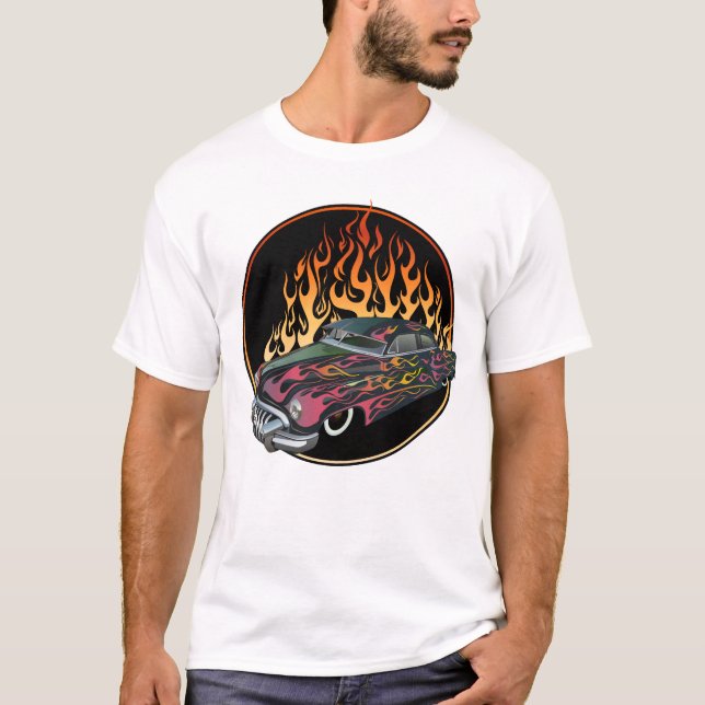 Flammenentzündung Muskel-Vintantie Hot Rod Logo T-Shirt (Vorderseite)