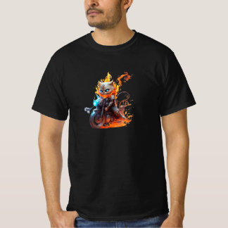 Flammenfahrer Feline: Inferno Ghost Cat Rider T-Shirt