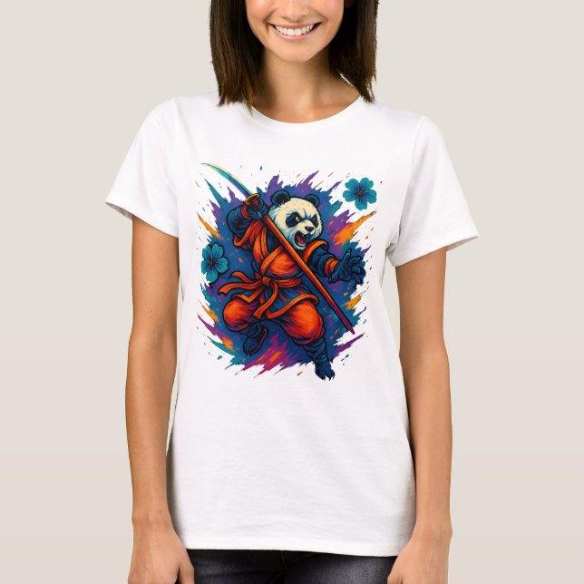 Flammenfaust Panda T-Shirt (Vorderseite)