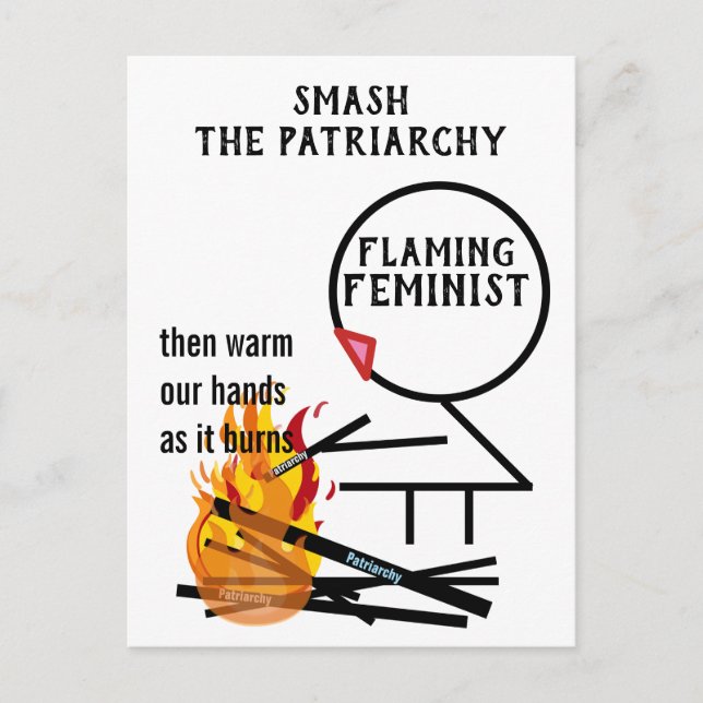 Flammenfeminist zerschlagen Patriarchat 9 Postkart Postkarte (Vorderseite)