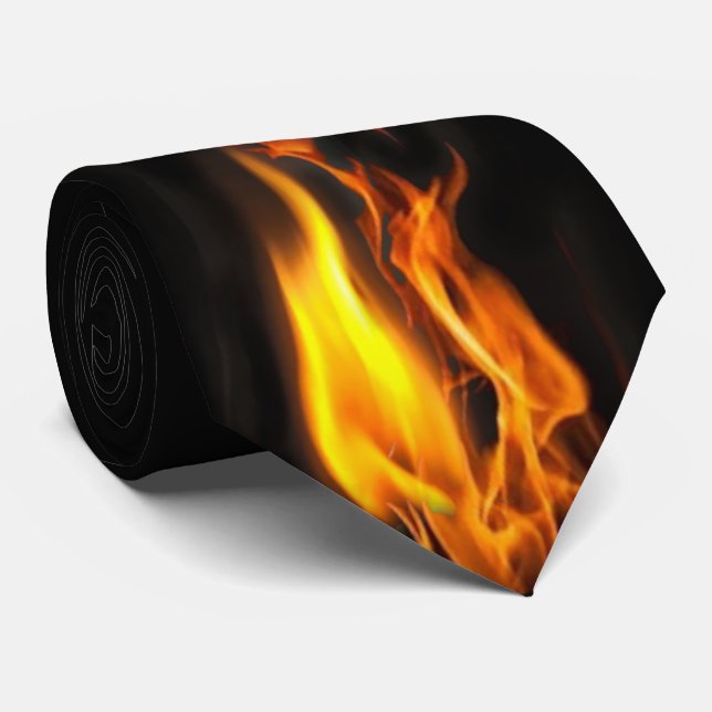 Flammenfeuer-Gelbe Schwarze Neuheit Künstlerische  Krawatte (Gerollt)