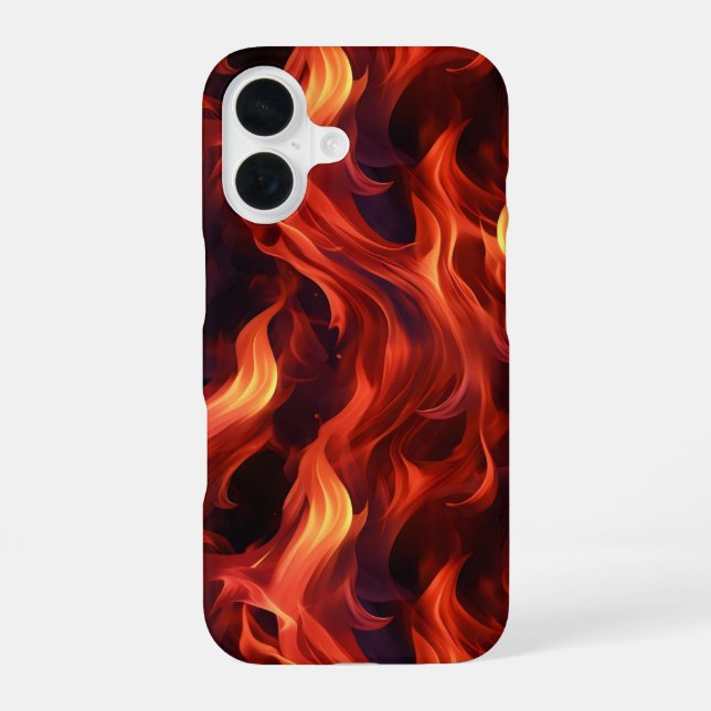 Flammenfeuermuster iPhone 16 Hülle (Rückseite)