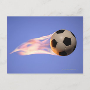 Flammenfußball Postkarte