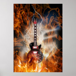 Flammengitarre Poster