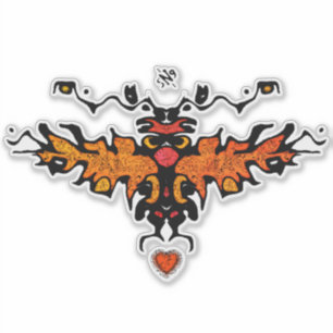 Flammenharpy coole Skizze v3 Aufkleber