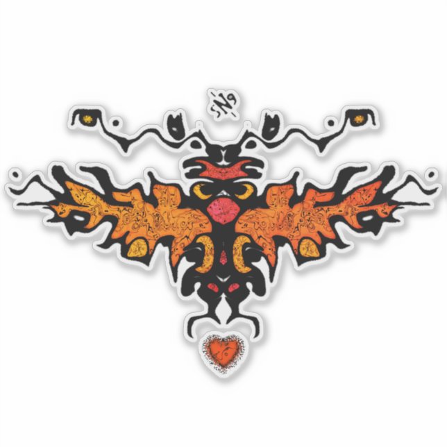 Flammenharpy coole Skizze v3 Aufkleber (Vorderseite)