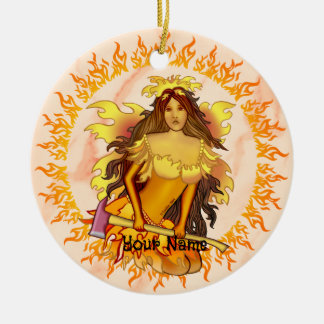 Flammenkampffeuer Keramik Ornament