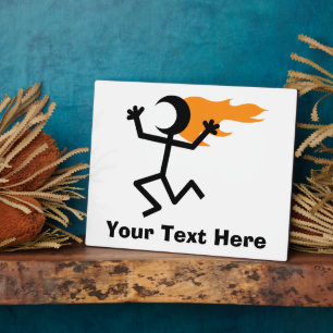 Flammenkopf Stickman Fotoplatte