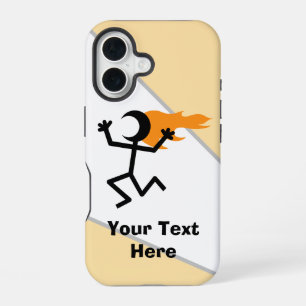 Flammenkopf Stickman iPhone 16 Hülle