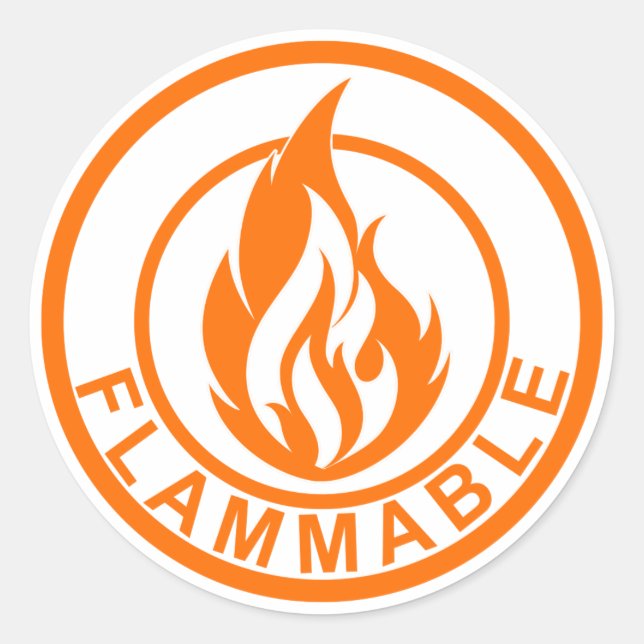 Flammenkreisaufkleber orange runder aufkleber (Vorderseite)