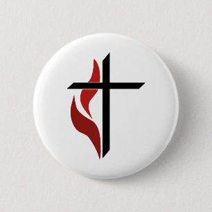 Flammenkreuz Button